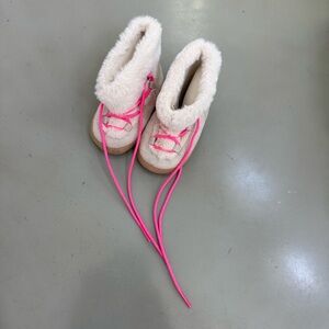 Gap Baby Faux Fur Boots with Pink Laces